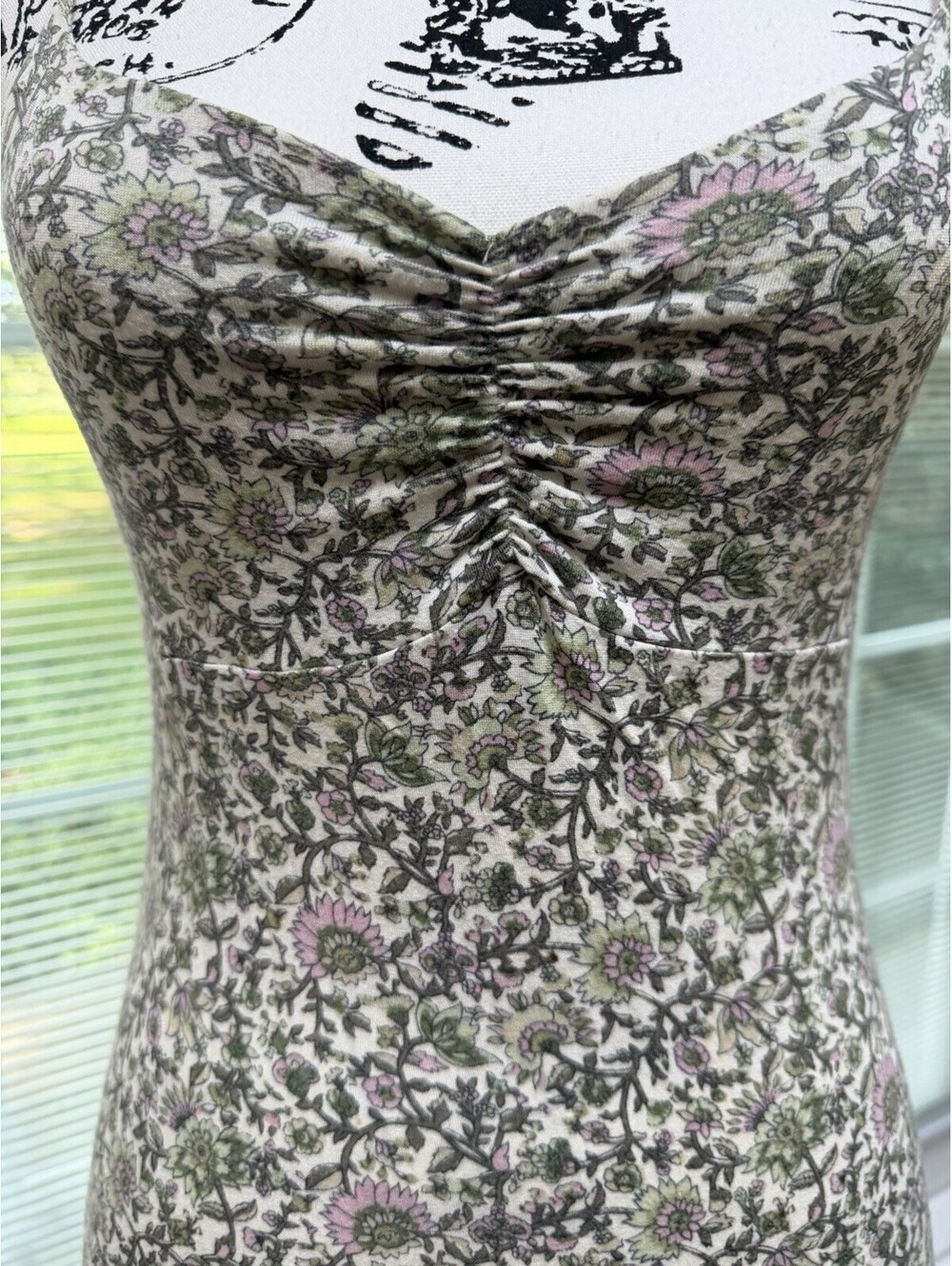Express Pink/green Floral Slip Dress, Adjustable Straps, Size XS, EUC